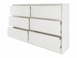 MILAN - Cómoda grande para dormitorio de 6 cajones - 30x120x77cm - Estilo escandinavo - Almacenamiento Cómoda