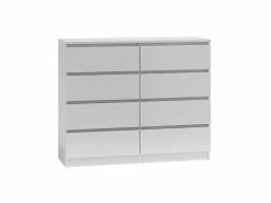 New MILÁN | Cómoda contemporánea para dormitorio/salón/oficina 40x120x97 | 8 cajones deslizantes | Unidad de almacenamiento | Armario Cómoda