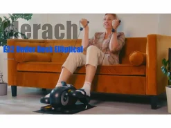 MERACH Mini Bicicleta Elíptica Eléctrica , 12 Niveles, Pantalla Táctil LCD, Control Remoto, Bandas de Resistencia, Base Antideslizante