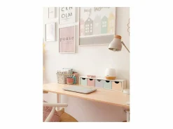 New Astigarraga Mini bloque de almacenamiento en pino crudo con cajones 5 cajones Beige