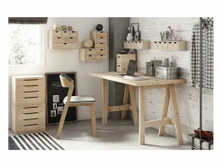 Outlet Mini bloque de almacenamiento en pino crudo con cajones 6 cajones M2 Cesta
