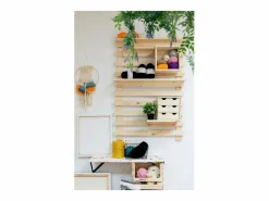 Outlet Mini bloque de almacenamiento en pino crudo con cajones 6 cajones M2 Cesta