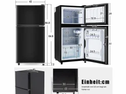 Mini Frigorífico - Congelador 22L + Frigorífico 38L - 42x45,5x86,8cm - 172 kWh/año, Luz LED - Clase F -