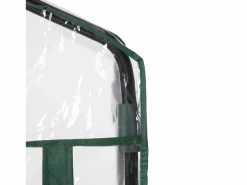 Mini invernadero con estantes, película de PVC resistente, estructura de acero, puerta enrollable, verde (70x50x160cm)