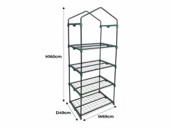 Monstershop Mini Invernadero de 4 niveles PE Transparente Cubierta Impermeable Estantes Pequeños Casa de Cultivo de Plantas Jardín al Aire Libre Marco de Acero | Pala Gratis