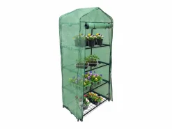 Monstershop Mini Invernadero de 4 niveles PE Transparente Cubierta Impermeable Estantes Pequeños Casa de Cultivo de Plantas Jardín al Aire Libre Marco de Acero | Pala Gratis