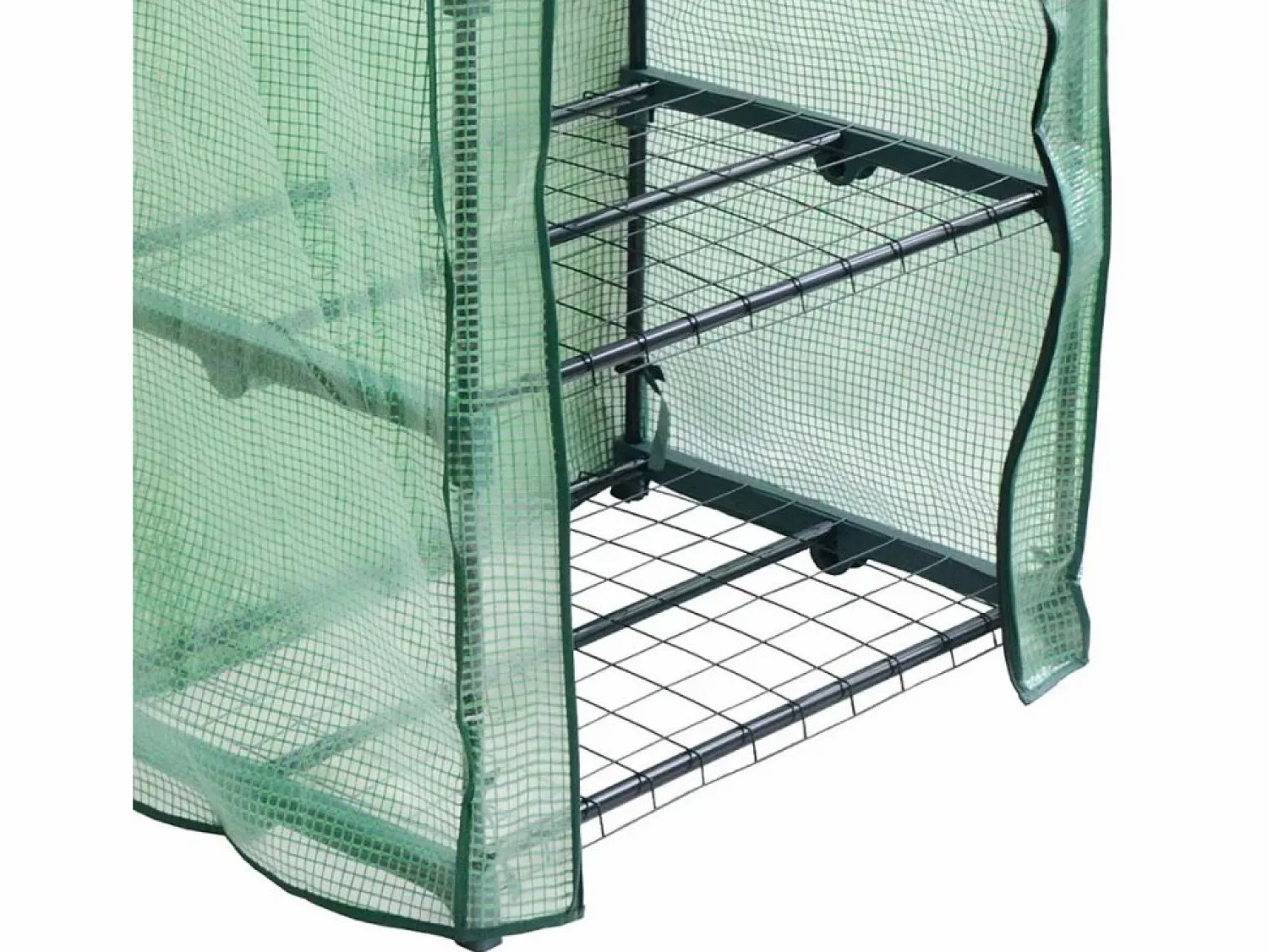Monstershop Mini Invernadero de 4 niveles PE Transparente Cubierta Impermeable Estantes Pequeños Casa de Cultivo de Plantas Jardín al Aire Libre Marco de Acero | Pala Gratis