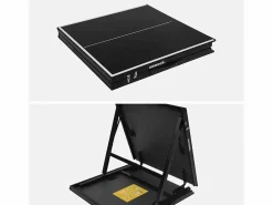 Sweeek Mini mesa de ping pong interior plegable con 2 raquetas y 3 pelotas,
