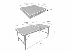 Sweeek Mini mesa de ping pong interior plegable con 2 raquetas y 3 pelotas,