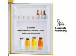 Discount Mini nevera retro, 72 L en total, 21 L en congelador, 51 L en frigorífico, Clase energética E, LED, Diseño retro, (45 x 44 x 91 cm) Electrodomésticos De Frío