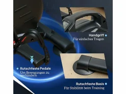 Outlet Mini pedaleador silencioso con 8 niveles de resistencia magnética, acero, negro (58 x 48 x 37 cm)