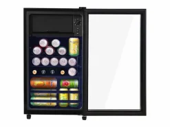 Best Mini refrigerador de 76 L, congelador de 6 L + refrigerador de 70 L, 5 niveles de temperatura, LED, R600a, acero inoxidable, (40 x 43,5 x 71,6 cm) Electrodomésticos De Frío