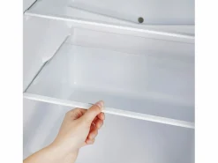 Sale Mini refrigerador de 106 L, refrigerador de 60 L + congelador de 46 L, 7 niveles de temperatura, LED, acero inoxidable, y plateado (42,5 x 44,5 x 102 cm) Negro