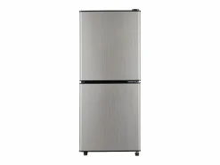 Sale Mini refrigerador de 106 L, refrigerador de 60 L + congelador de 46 L, 7 niveles de temperatura, LED, acero inoxidable, y plateado (42,5 x 44,5 x 102 cm) Negro