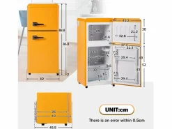 Discount Mini Refrigerador 22L + 38L, 7 Nivel de temperatura, -27 ° C∽13 ° C, sonido 45 dB, Energy Clase E, 102kWh/año, 42x45.5x88.8cm Electrodomésticos De Frío