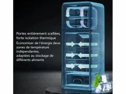 Discount Mini Refrigerador 22L + 38L, 7 Nivel de temperatura, -27 ° C∽13 ° C, sonido 45 dB, Energy Clase E, 102kWh/año, 42x45.5x88.8cm Electrodomésticos De Frío
