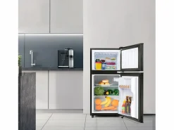 Mininevera de 60 L, congelador de 22 L, frigorífico de 38 L, clase energética E, LED, diseño moderno, color (86,8 x 45,5 x 42,5 cm)