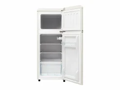 Mininevera retro, 92 L en total, congelador de 28 L, frigorífico de 64 L, clase energética D, LED, diseño retro, (105,5 x 41 x 45,5 cm)