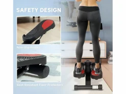 Discount Mini-stepper con pantalla LCD, compacto, de acero, color negro (44,5x29x20 cm)