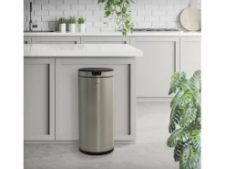Discount ML-DESIGN Cubo de basura inteligente con sensor de movimiento 40L papelera redonda con apertura y cierre automática de acero con pantalla LED Plateado
