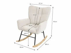 Sale Mecedora , con Funda de Tejido, Estructura de Acero para Dormir Sillón Balancín