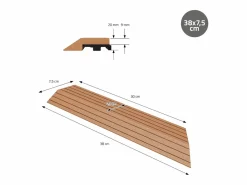 Clearance ML-DESIGN Perfil angular de wpc marrón claro esquina derecha 38x2x7,5 cm borde de remate para baldosas con sistema clic aspecto madera para terraza Marru00f3n