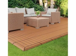 Clearance ML-DESIGN Perfil angular de wpc marrón claro esquina derecha 38x2x7,5 cm borde de remate para baldosas con sistema clic aspecto madera para terraza Marru00f3n