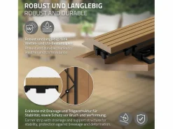 Best ML-DESIGN Perfil angular de wpc marrón teca esquina izquierda 38x2x7,5 cm borde de remate para baldosas con sistema clic aspecto madera para terraza Marru00f3n