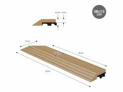 Best ML-DESIGN Perfil angular de wpc marrón teca esquina izquierda 38x2x7,5 cm borde de remate para baldosas con sistema clic aspecto madera para terraza Marru00f3n