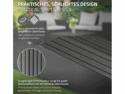 Sale Perfil angular de wpc antracita esquina izquierda 38x2x7,5 cm borde de remate para baldosas con sistema clic aspecto madera para terraza Terraza