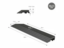 Sale Perfil angular de wpc antracita esquina izquierda 38x2x7,5 cm borde de remate para baldosas con sistema clic aspecto madera para terraza Terraza