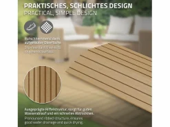 Sale ML-DESIGN Perfil recto de wpc marrón teca 38x2x7,5 cm borde de remate para baldosas con sistema de clic aspecto madera para terraza, piscina o patio Marru00f3n