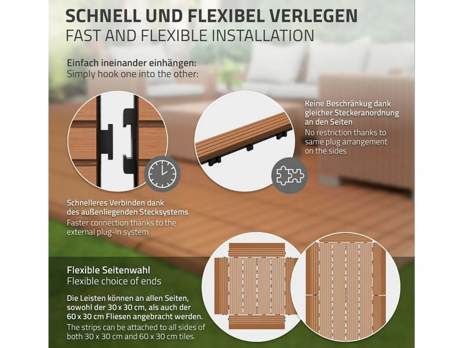 Best ML-DESIGN Perfil recto de wpc marrón claro 38x2x7,5 cm borde de remate para baldosas con sistema de clic aspecto madera para terraza, piscina o patio Marru00f3n