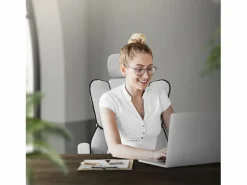ML-DESIGN Silla de oficina ergonómica, claro, regulable en altura con respaldo alto