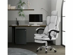 ML-DESIGN Silla de oficina ergonómica, claro, regulable en altura con respaldo alto