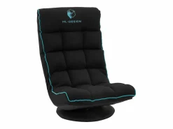 Hot Sofá gaming ergonómico, negro-turquesa, sillón gamer de ordenador, videojuegos asiento gamer de suelo giratorio 360° y ajustable Silla Gaming