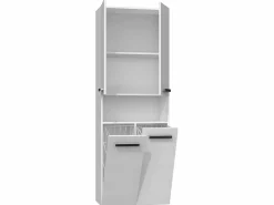 TOPESHOP MOBY - Mueble de baño con dos cestas - Tiradores minimalistas - 174x60x30 - Torre de almacenamiento