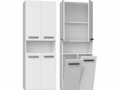 TOPESHOP MOBY - Mueble de baño con dos cestas - Tiradores minimalistas - 174x60x30 - Torre de almacenamiento