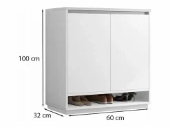 Online MODERNA CÓMODA BLANCA CON GRAN CAPACIDAD PARA ZAPATOS ESTANTERÍA DE 2 PUERTAS ESTRECHA Zapatero|Mueble De Almacenaje