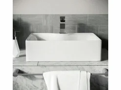 DripeX Moderno fregadero de cerámica rectangular, cuenca del fregadero de baño, bandeja de lavado, 480x375x130 mm,