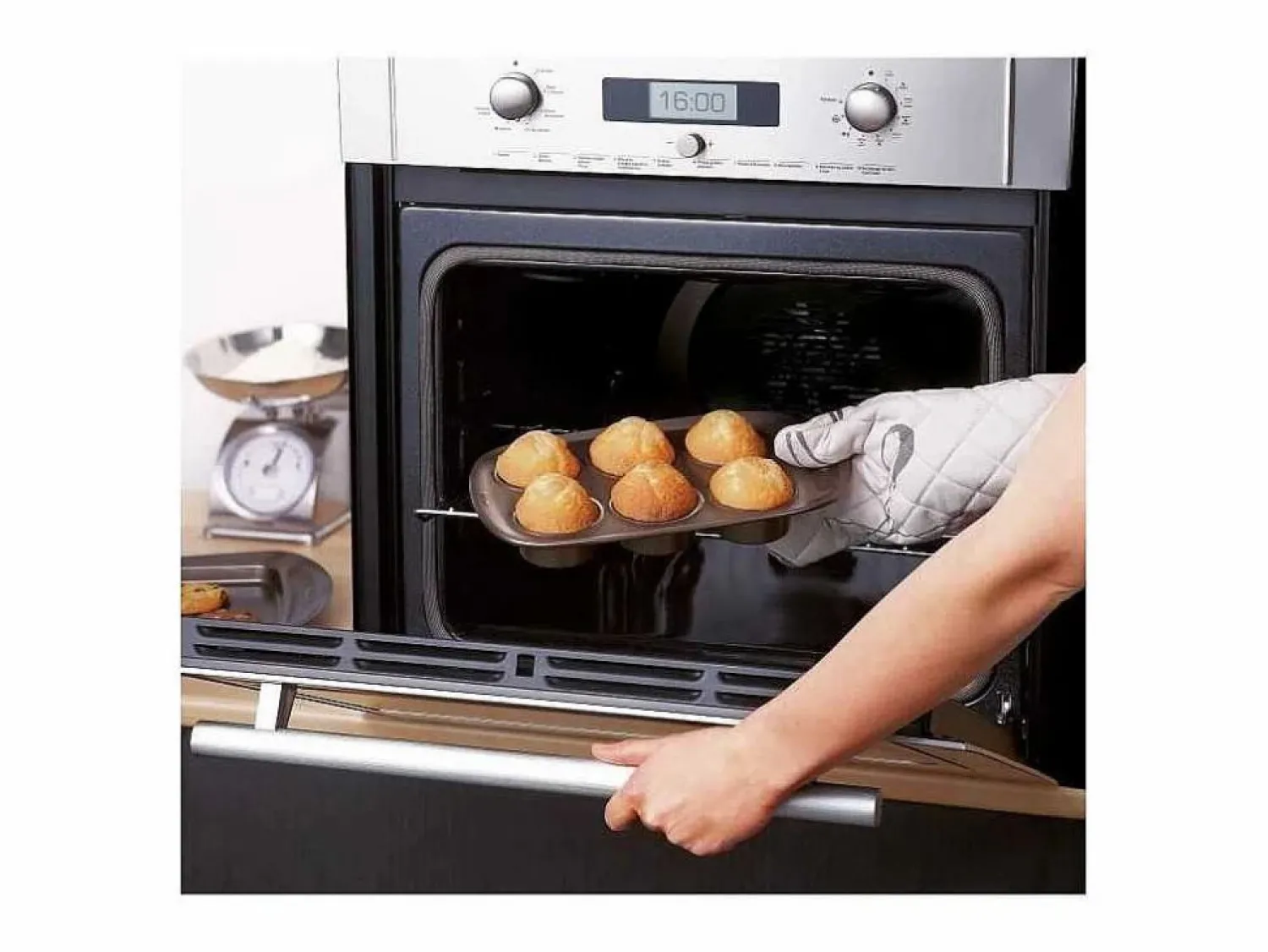 Clearance Molde de magdalenas Asimetría 6 huecos antiadherente inox 5x18x29 cm Material Y Utensilios De Cocina