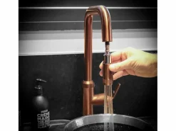 Essebagno Molette Mezclador de fregadero con teleducha extraíble en cobre cepillado