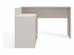 Clearance TOPESHOP MOLINE - Escritorio esquinero con almacenaje - 3 cajones + 2 estantes - 120x50x76 cm - Escritorio para ordenador Beige
