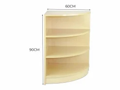 Discount Monstershop Mostrador Comercial Esquinero Curvo LM60 60x60x90cm – color Arce Color natural claro