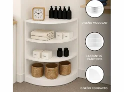 Online Monstershop Mostrador Comercial Esquinero Curvo LM60 60x60x90cm – Blanco