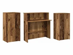 Mostrador de recepción madera vieja 200x50x103,5 cm Escritorio Tradicional