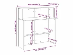 Online vidaxl Mostrador de recepción 100x50x103,5 cm madera ingeniería Negro