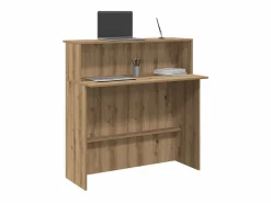 Clicnbuy Mostrador de recepción roble artisian 100x50x103,5 cm Marru00f3n