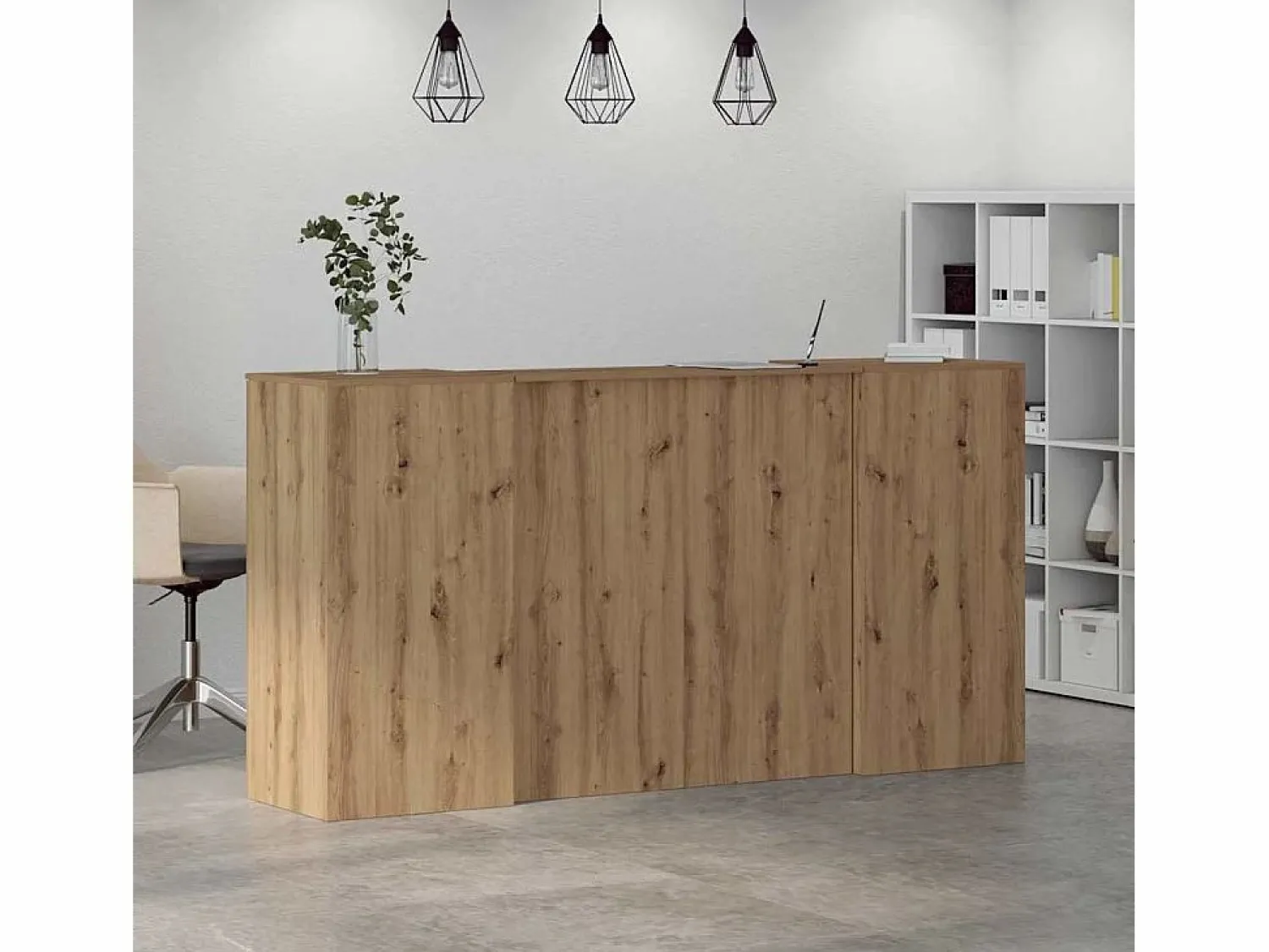 Clicnbuy Mostrador de recepción roble artisian 200x50x103,5 cm