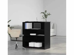 New Clicnbuy Mostrador de recepción roble 100x50x103,5 cm Negro